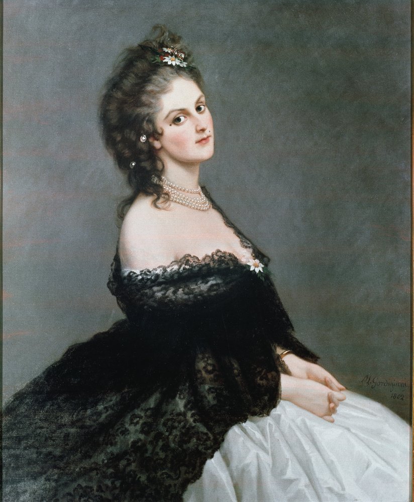 Virginia Oldoini Verasis portréja (olaj, vászon) alkotó: Michele Gordigiani