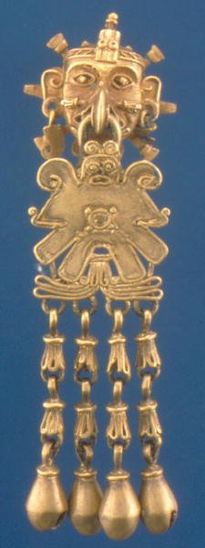 Ehecatl szélisten medálja, Miztec (arany) alkotó: Mixtec