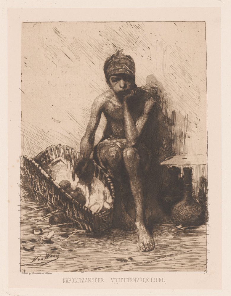 gyümölcsárus nápolyi gyümölcsárus (cím a tárgyon) alkotó: Nicolaas van der Waay
