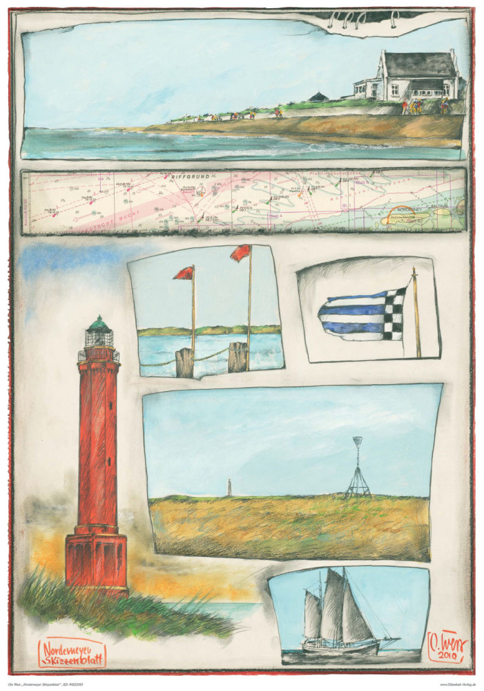 Norderneyi vázlatlap (Norderney) alkotó: Ole West