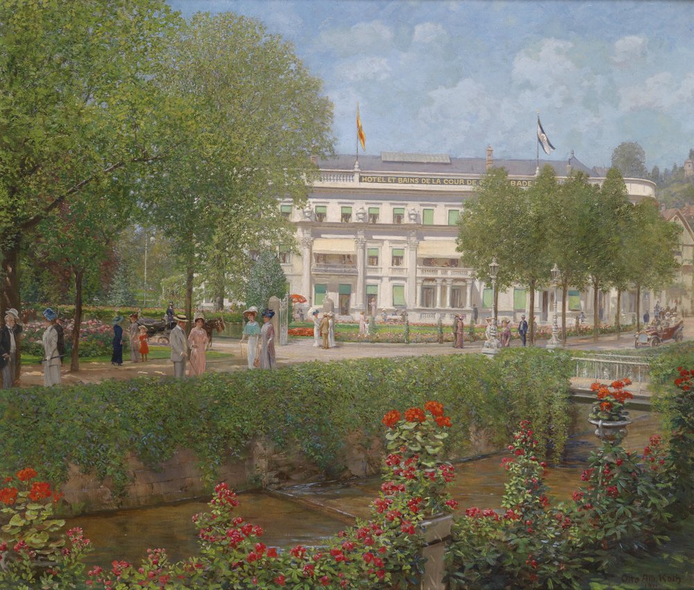 Kilátás a Baden-Baden-i gyógyszállodára alkotó: Otto Albert Koch