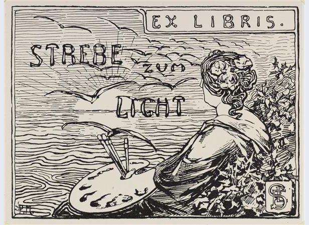 Ex Libris Emmy E. Seelig számára alkotó: Piet Mondrian