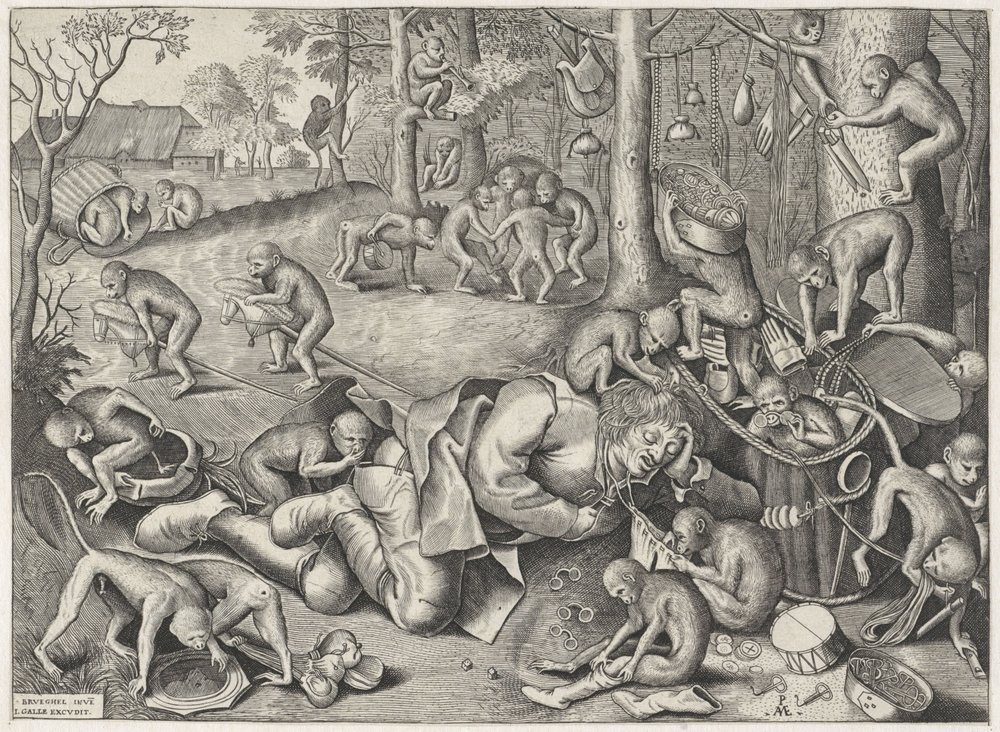 házaló, akit majmok raboltak ki alkotó: Pieter van der Heyden