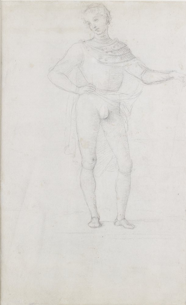 Verso: Tanulmány egy alakhoz a mágusok imádásában, WA1846.5 alkotó: Pietro Perugino