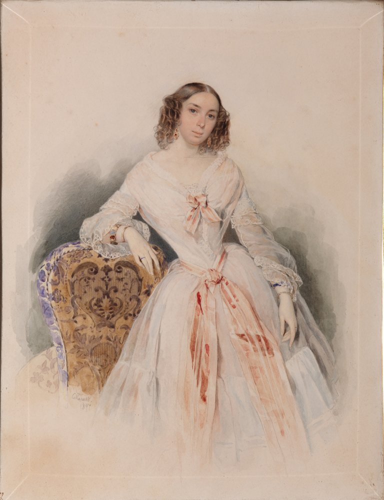 Praskovia Nikolaevna Ryumina portréja 1821-1897, 1847 alkotó: Pyotr Fyodorovich Sokolov