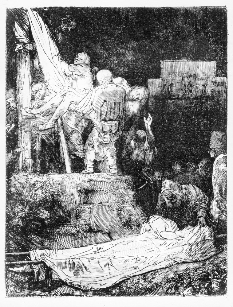 A keresztről való leszállás, 1654 alkotó: Rembrandt van Rijn