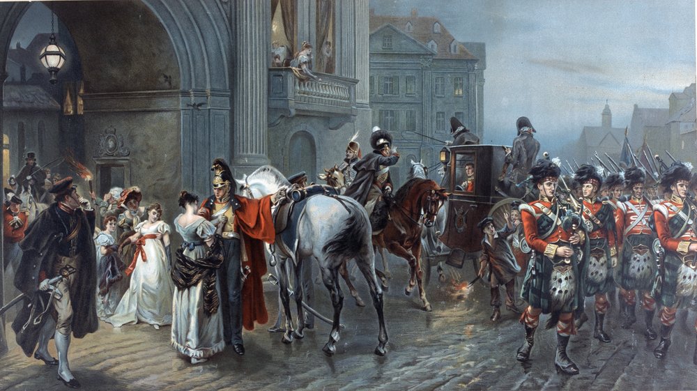 Waterlooba hívva, Brüsszel, 1815, kb. 1898 alkotó: Robert Alexander Hillingford