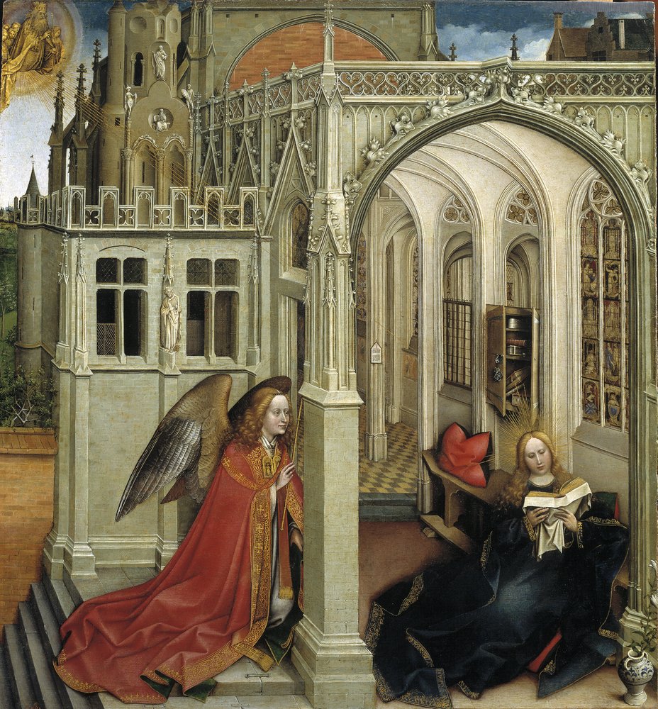 Az angyali üdvözlet, 1418-1419 alkotó: Robert Campin