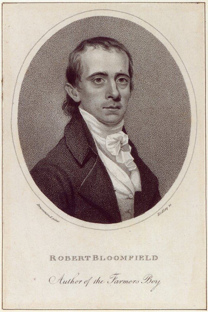 Robert Bloomfield, William Ridley metszete, megjelent a "Monthly Mirror"-ban, 1800 alkotó: Samuel Drummond