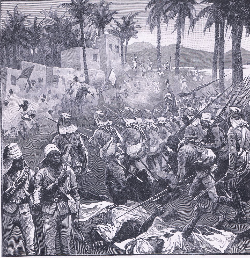 Storming Firket, illusztráció Cassells Anglia története, 1900-as évek alkotó: Sidney Paget