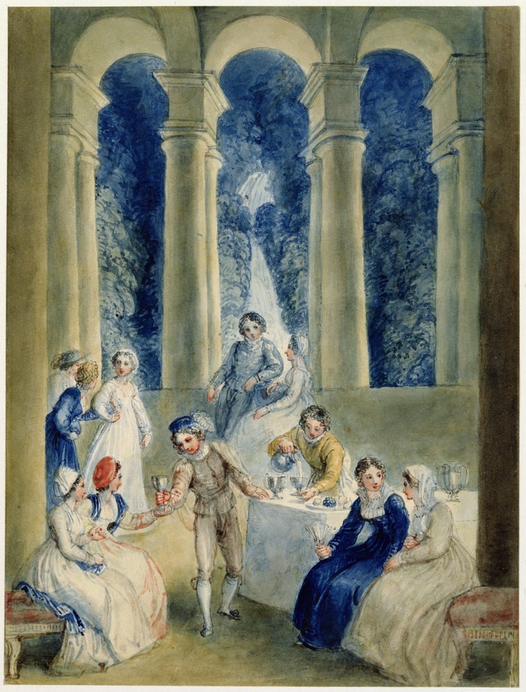 A Dekameron tizedik napja, Boccaccio Dekameronjából (wc grafit felett, papíron) alkotó: Thomas Stothard
