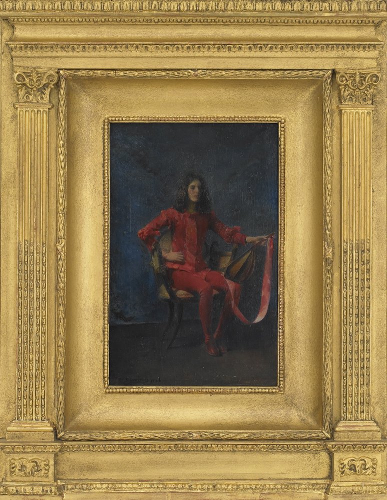La Comedienne, 1906 (olaj, falemez) alkotó: Thomas Wilmer Dewing
