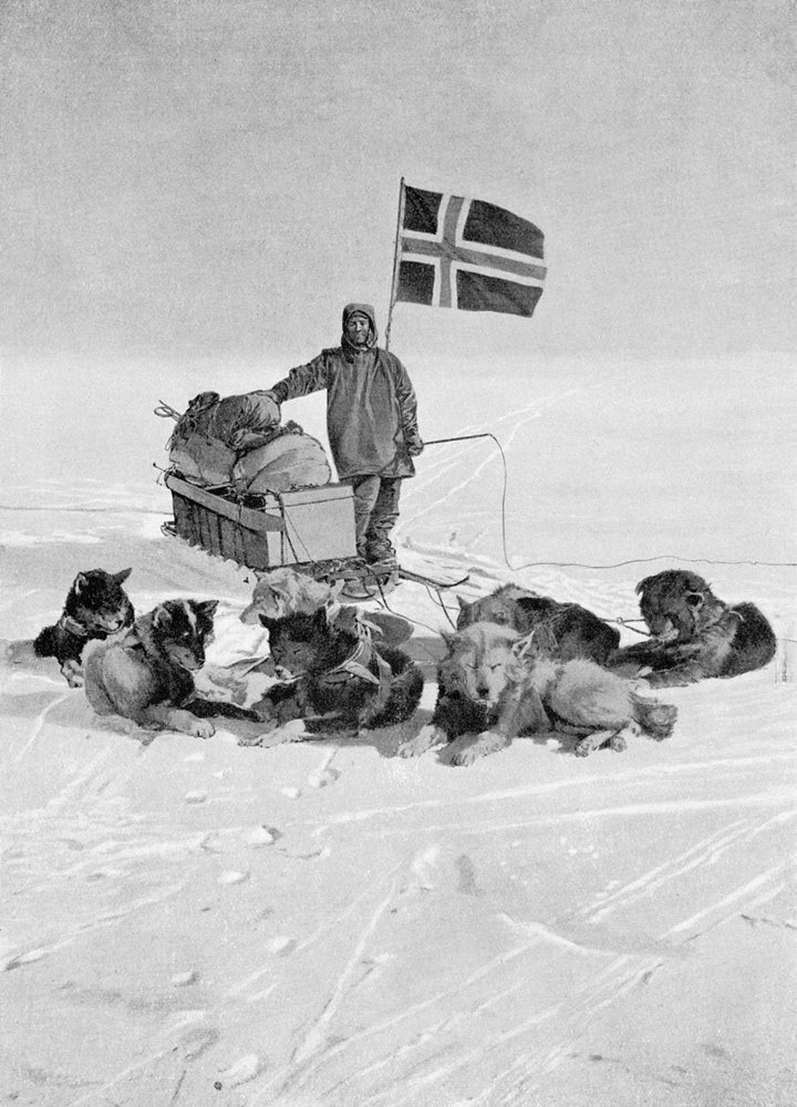 Roald Amundsen kapitány a Déli-sarkon, 1912, az „1912-es év” című, Londonban 1913-ban megjelent kiadványból alkotó: Unbekannt Unbekannt