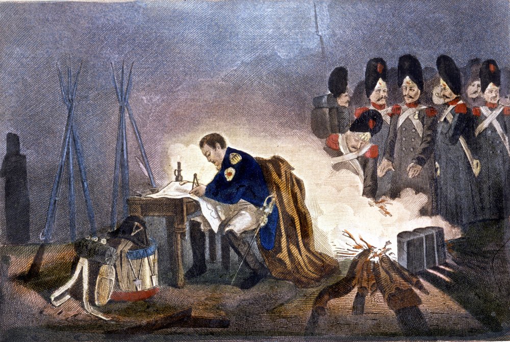 I. Napóleon a bautzeni csatában (Németország). 1813. május 20-21. metszet 19. századi Milánó alkotó: Unknown artist