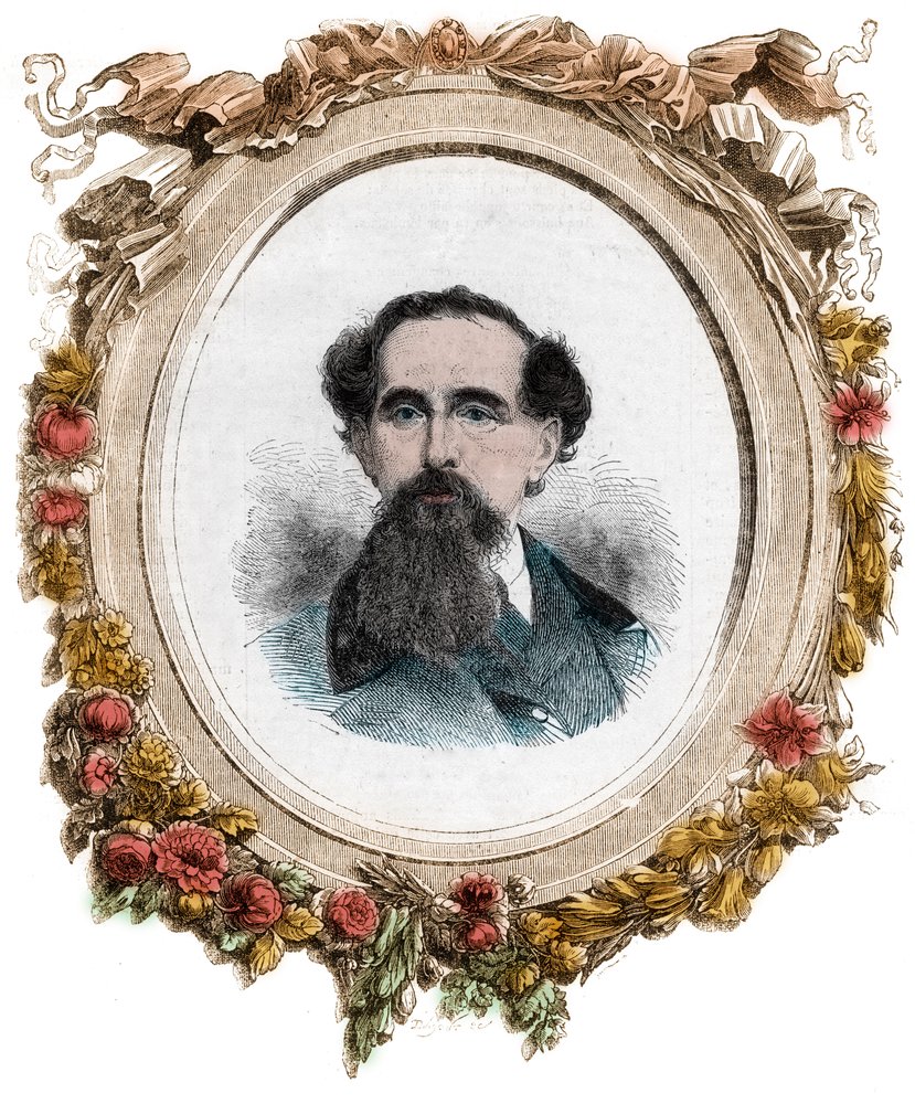 Charles Dickens (1812-1870) angol regényíró portréja, metszet alkotó: Unknown artist