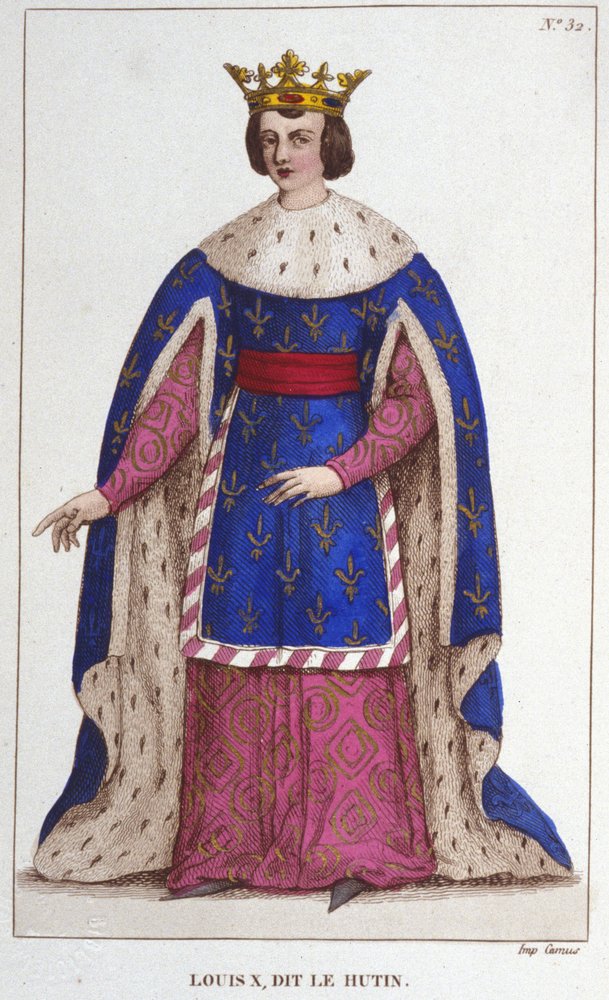 X. Lajos, a hutin (1289-1316), francia király portréja, 1830-as metszet alkotó: Unknown artist