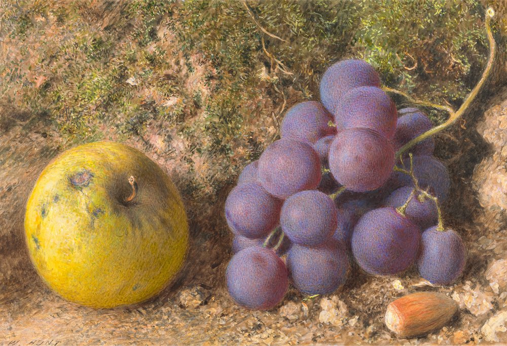 Alma, szőlő és csutka-dió alkotó: William Henry Hunt