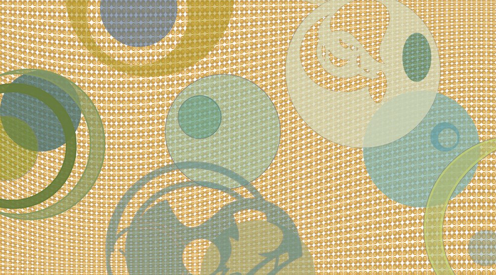 Egymást átfedő absztrakt körök alkotó: Alejandra Winkhaus