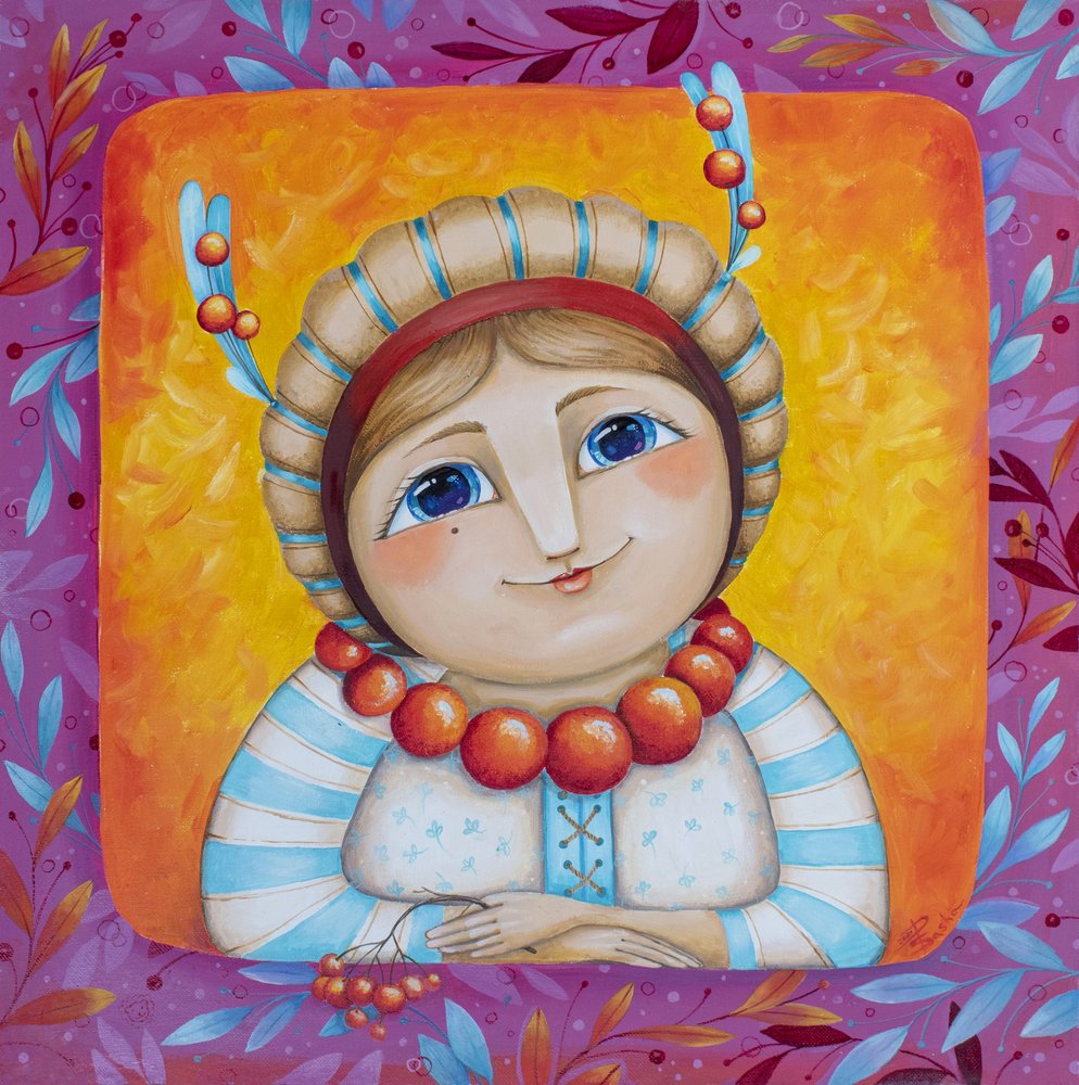 Vidám népművészeti lány alkotó: Aleksandra Paranchenko