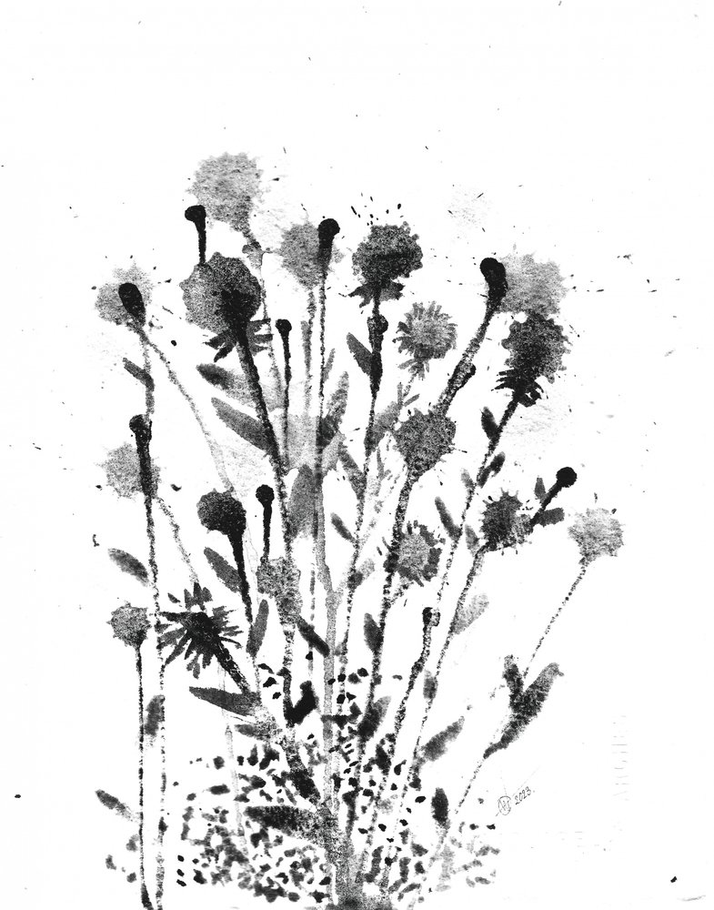 Absztrakt festékfoltok alkotó: Alex Walsh