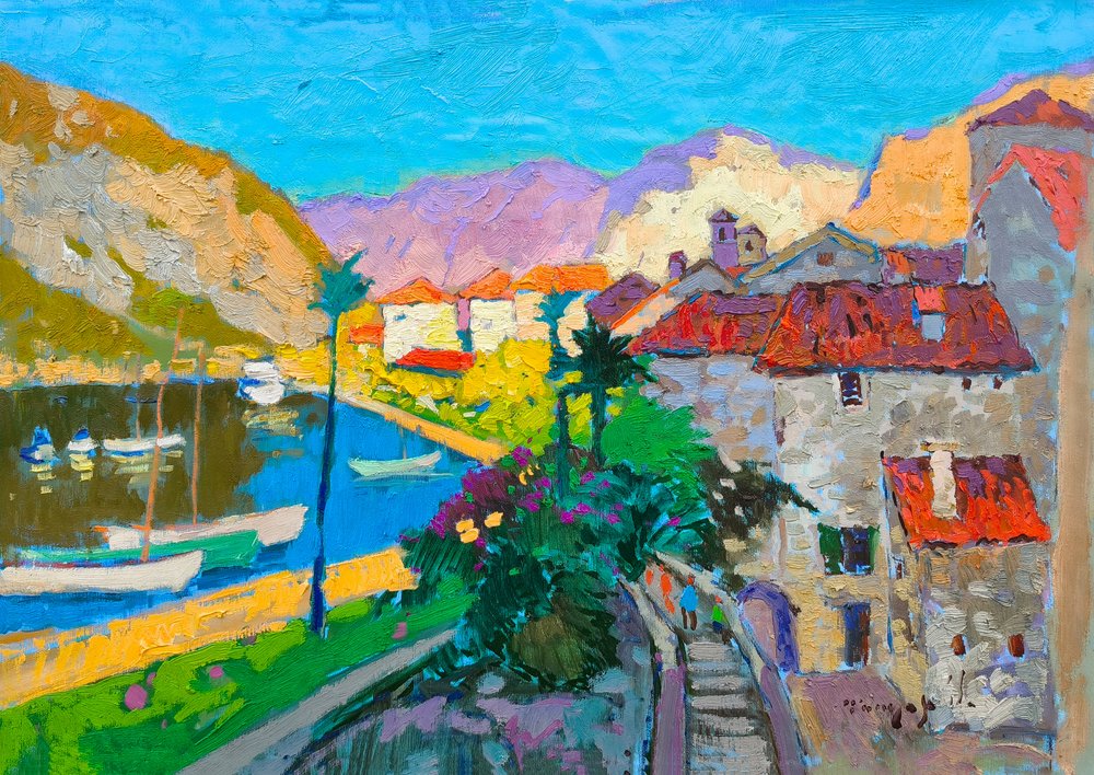 Színes mediterrán falu alkotó: Alexander Shandor