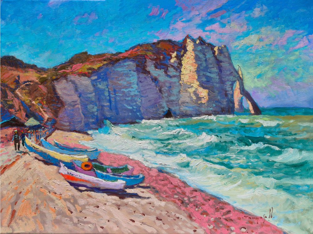Etretat-sziklák és strandja alkotó: Alexander Shandor