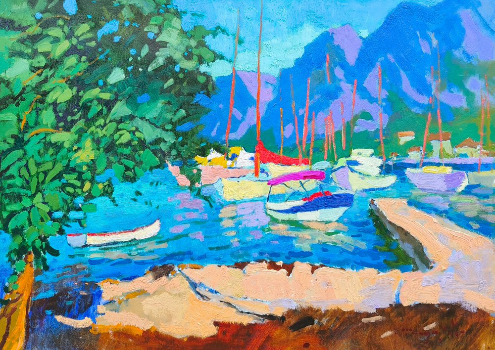 Élénk mediterrán kikötő alkotó: Alexander Shandor