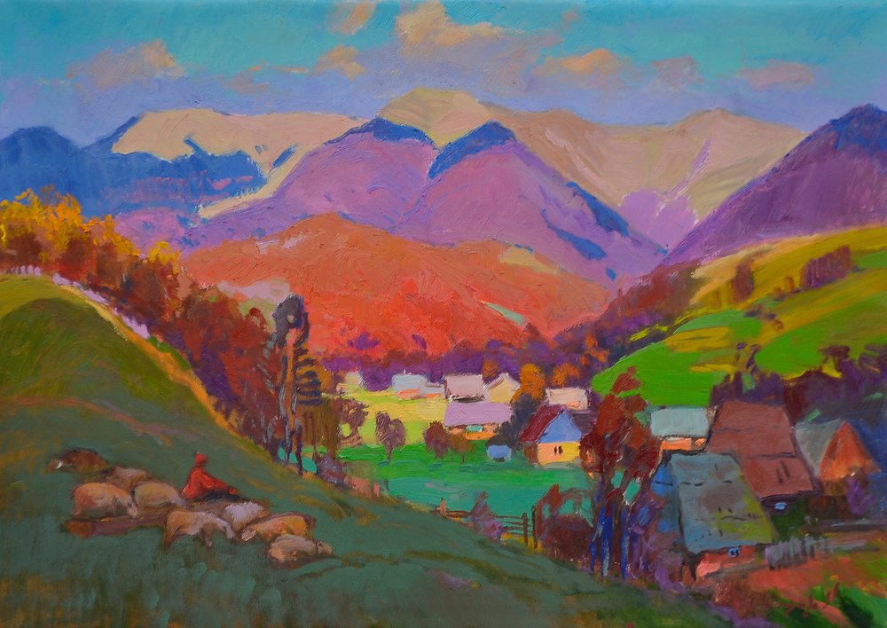 Élénk hegyi falu alkotó: Alexander Shandor