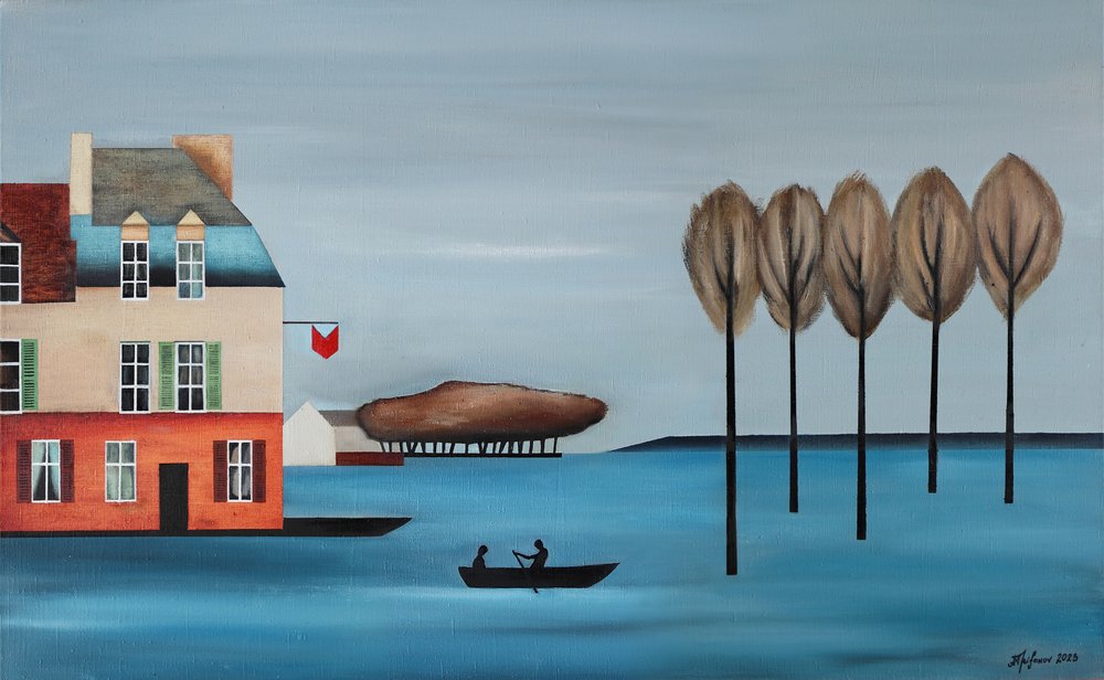 Falusi vízparti evezős csónak alkotó: Alexander Trifonov