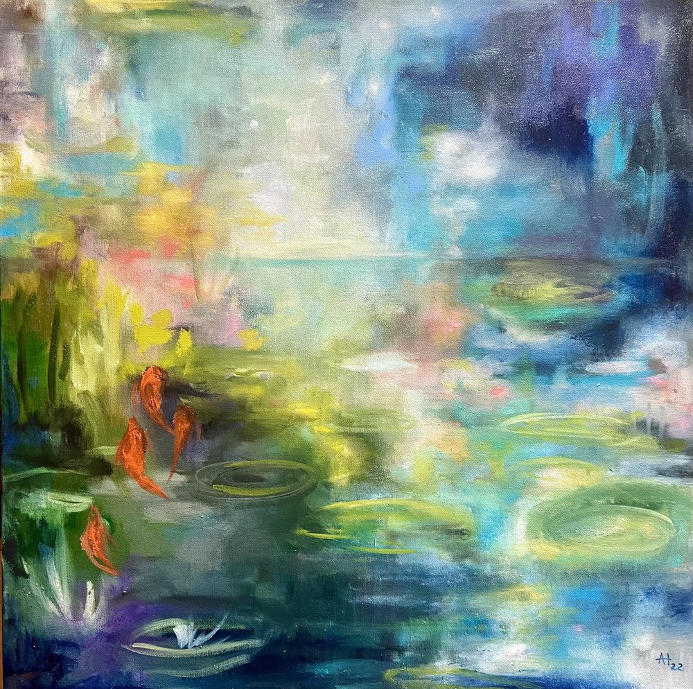 Tükröződések a koi-tóban alkotó: Alexandra Higgins