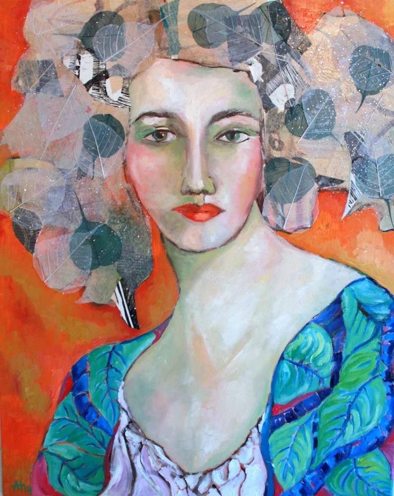 Az élénk színű leveles nő alkotó: Alexandra Higgins