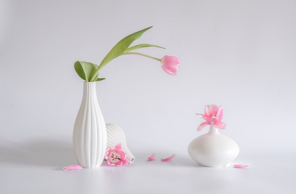Lágy rózsaszín tulipánkompozíció alkotó: Alice Sheng