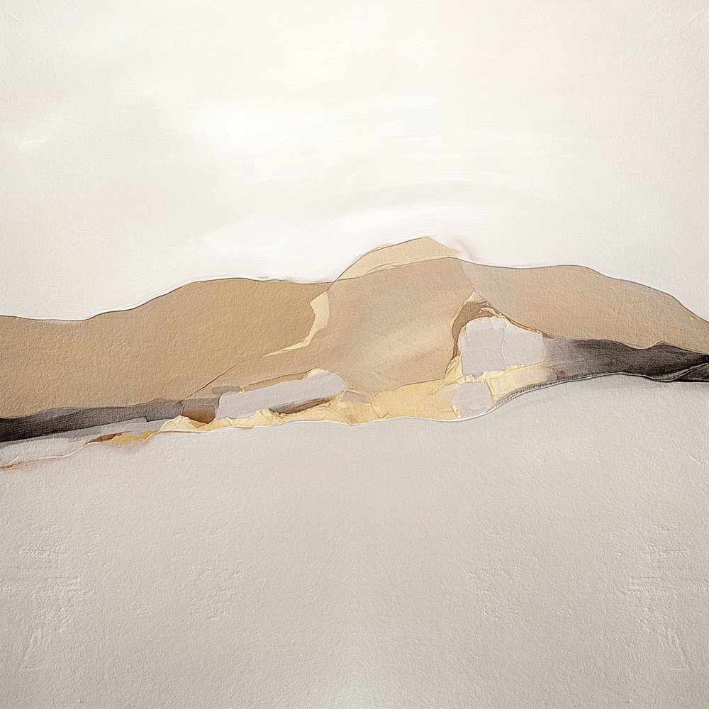 Aranyszínű absztrakt tájkép alkotó: Alma