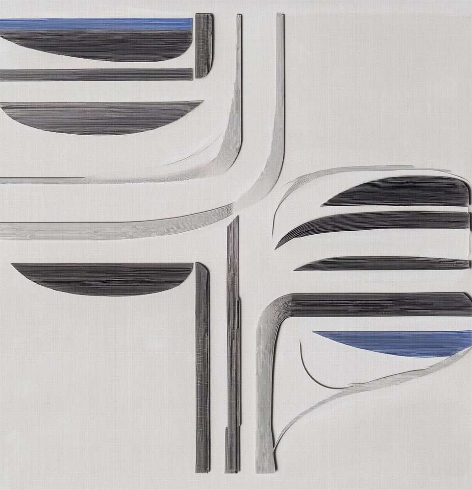 Modern kék-szürke áramlás alkotó: Alma