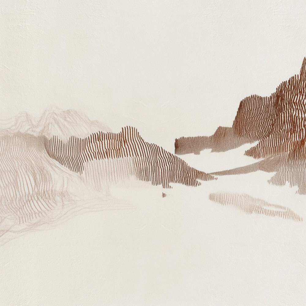 Nyugodt hegyi vonalak alkotó: Alma