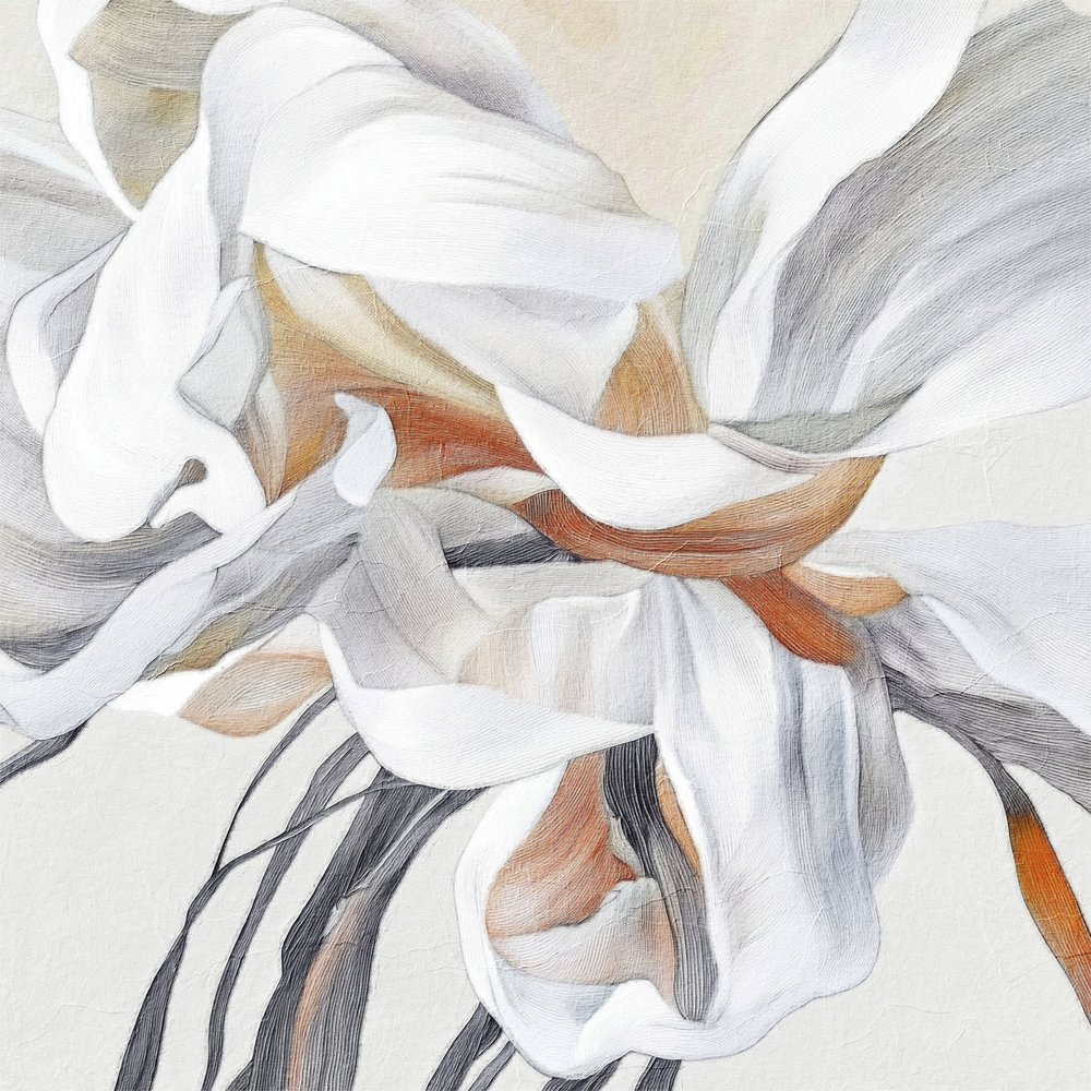 Lágy, virágos absztrakt alkotó: Alma