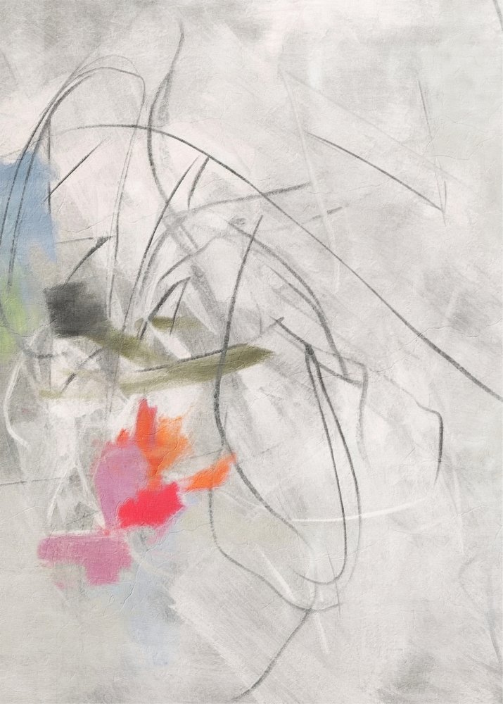 Élénk absztrakt ecsetvonások alkotó: Alma