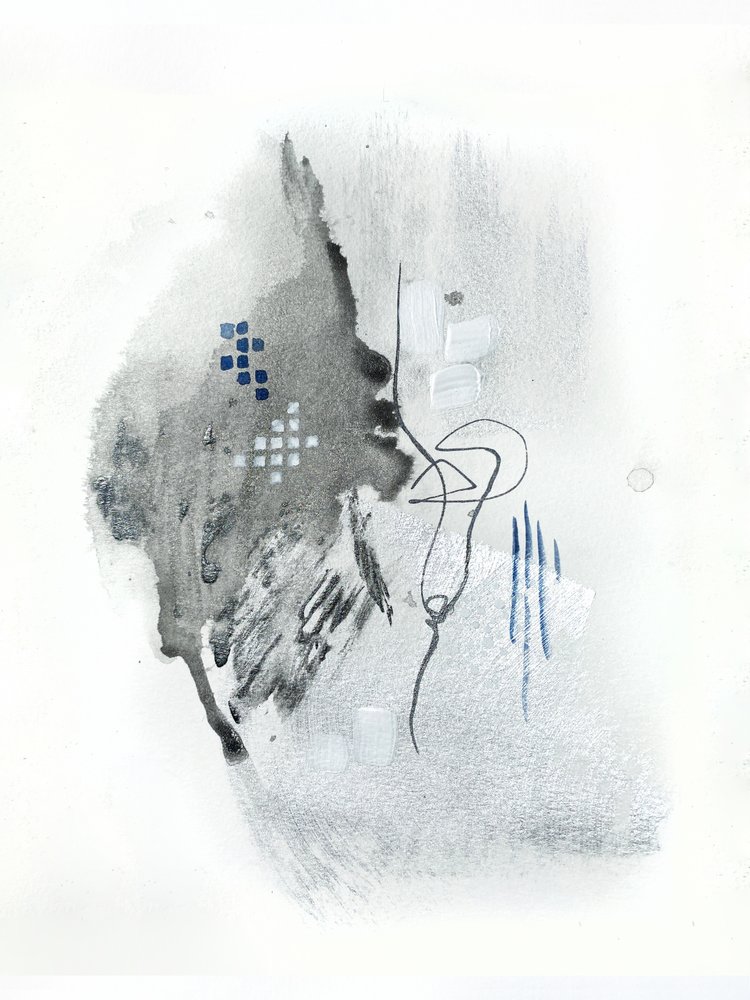 Absztrakt folyékony szürke-kék alkotó: Alyson Storms