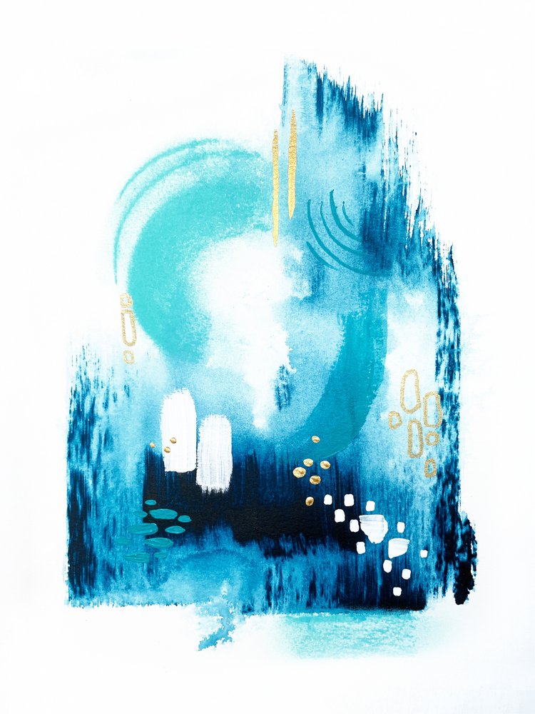 Kék-arany absztrakt áramlás alkotó: Alyson Storms