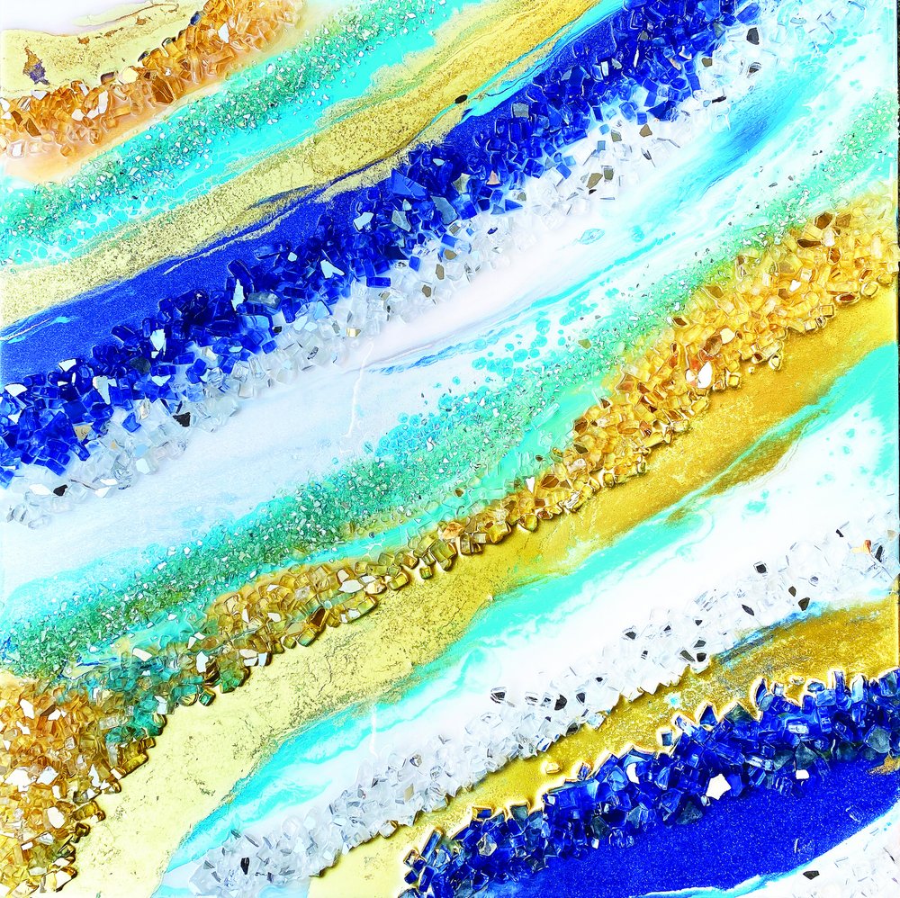 Csillogó kék-arany áramlás alkotó: Alyson Storms