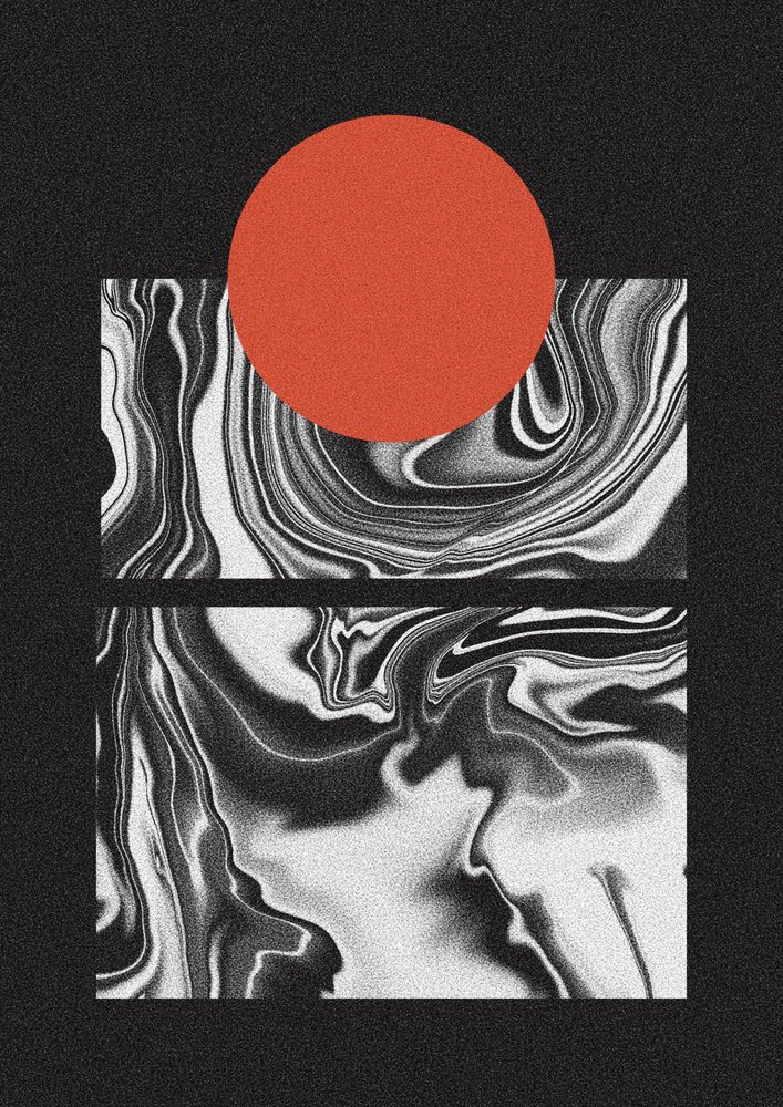 Vörös Nap márványfolyás alkotó: Amy Louise Baker