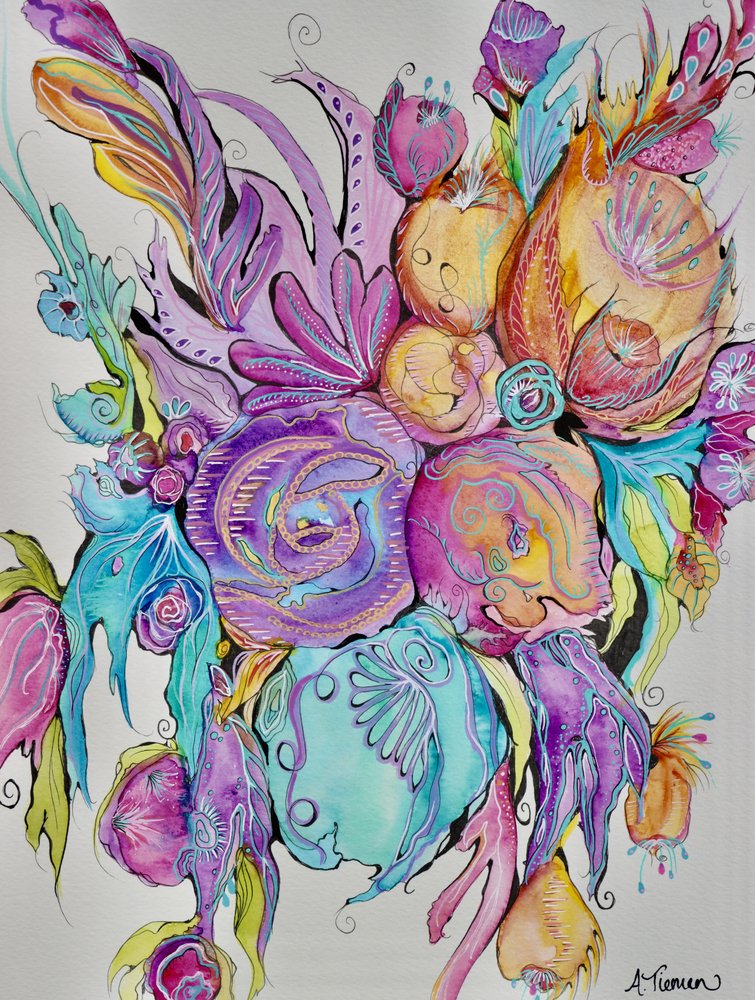 Színes fantázia virágok alkotó: Amy Tieman