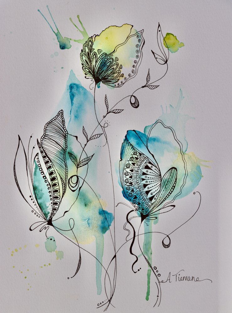 Éteri virágos rajzok alkotó: Amy Tieman