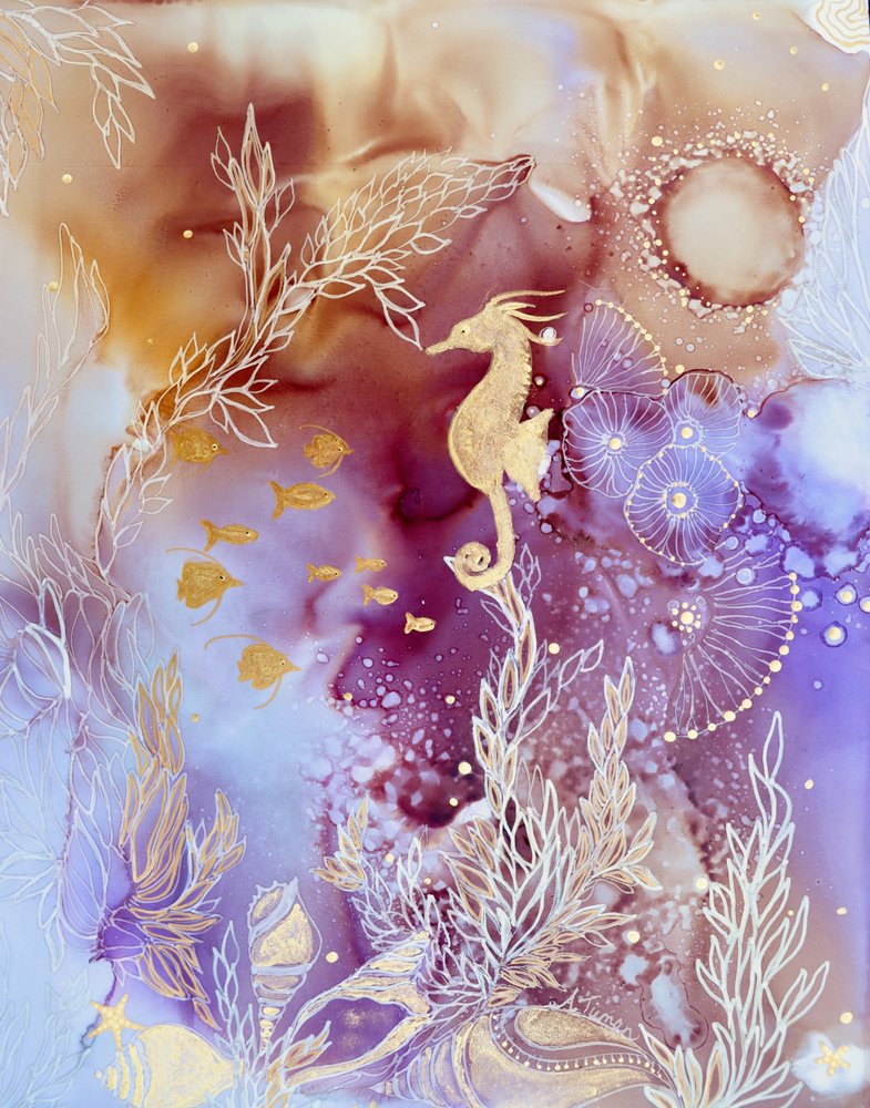 Aranyszínű tengeri csikó álom alkotó: Amy Tieman