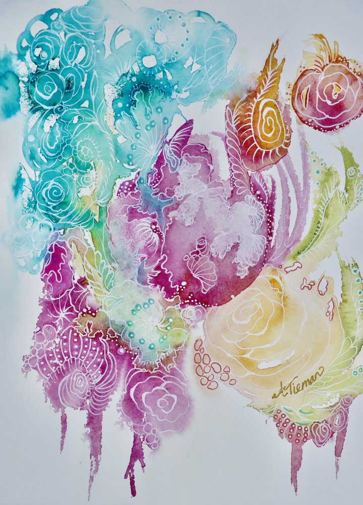 Élénk színű, organikus virág alkotó: Amy Tieman