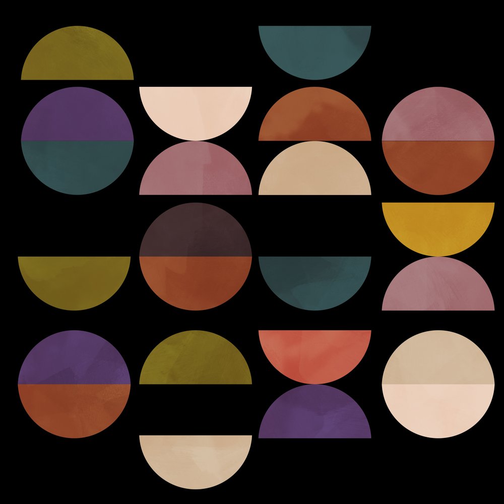 Középső körök, terrakotta, fekete 1 alkotó: Ana Rut Bre