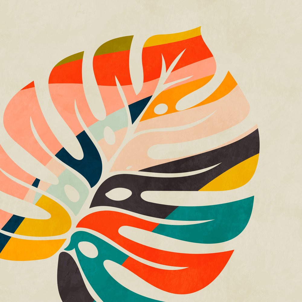 A monstera levele színes alkotó: Ana Rut Bre