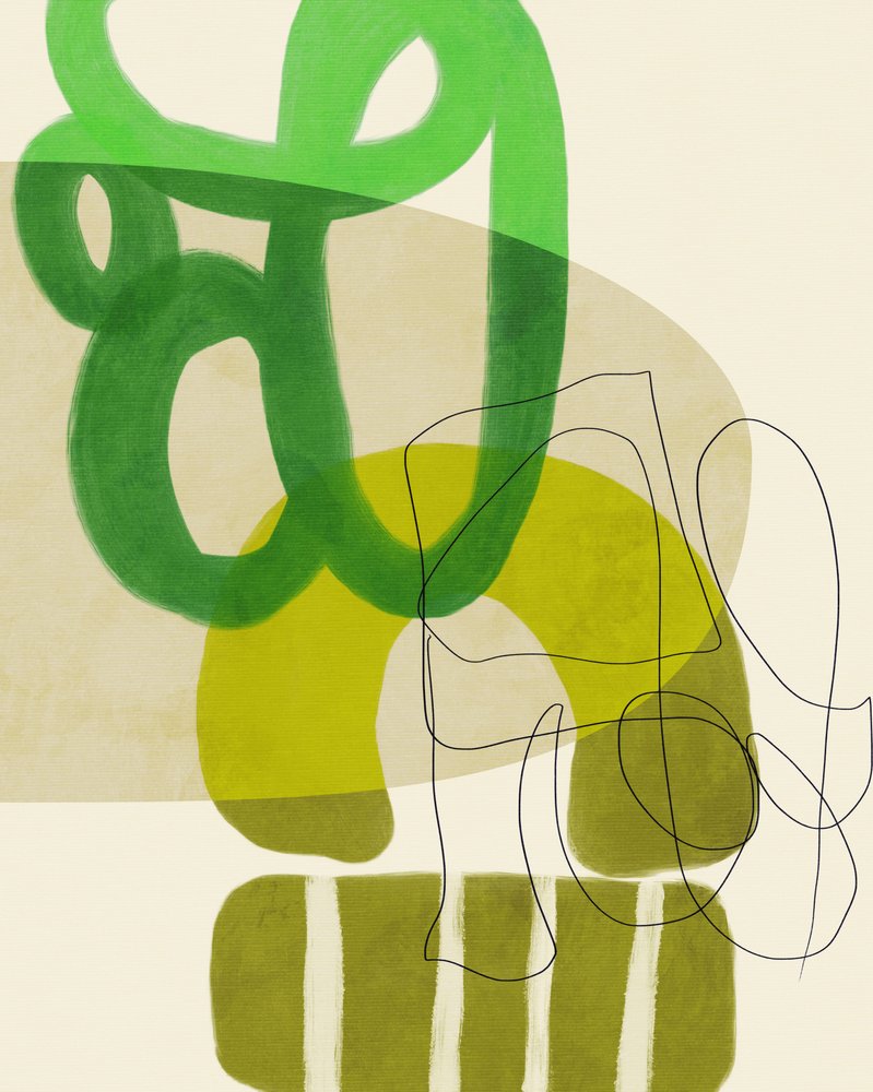 Festett vonalak, zöld és barna, 2 példány alkotó: Ana Rut Bre