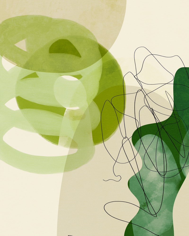 Festett vonalak, zöld és barna, 3 példány alkotó: Ana Rut Bre