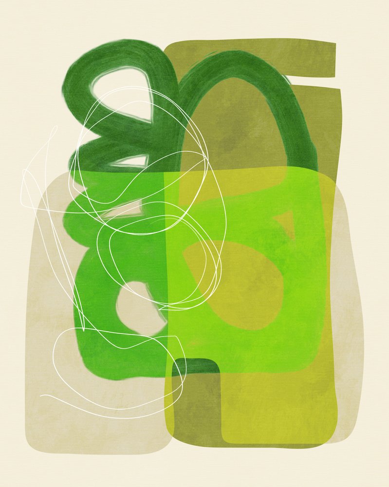 Festett vonalak, zöld és barna, 4 példány alkotó: Ana Rut Bre